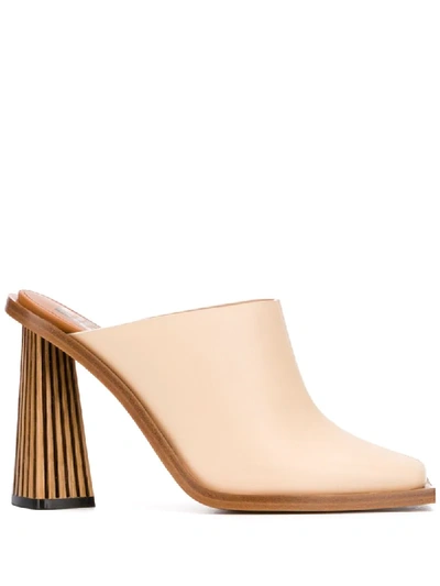 Givenchy Show Striped-heel Leather Mules In Neutrals