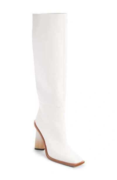Givenchy Show Diamond Tall Leather Boots In White