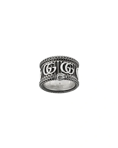 Gucci Men's Garden Gg Snake Ring In Silver