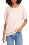 The Great The Short Sleeve Puff Sweatshirt In Rose