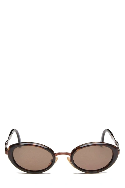 Pre-owned Fendi Brown Tortoise Oval Sunglasses