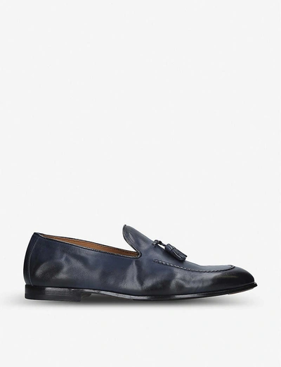 Doucal's Max Flexi Leather Loafers In Navy