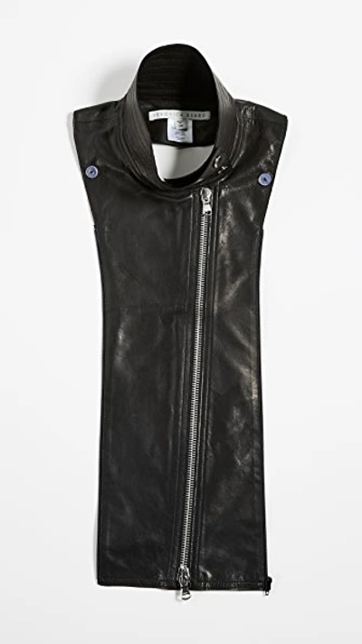 Veronica Beard Moto Black Leather Dickey