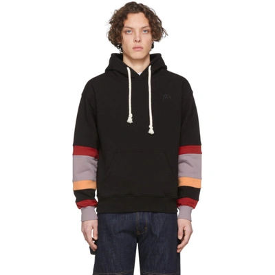 Jw Anderson Colour Block Sleeve Hoodie In Black