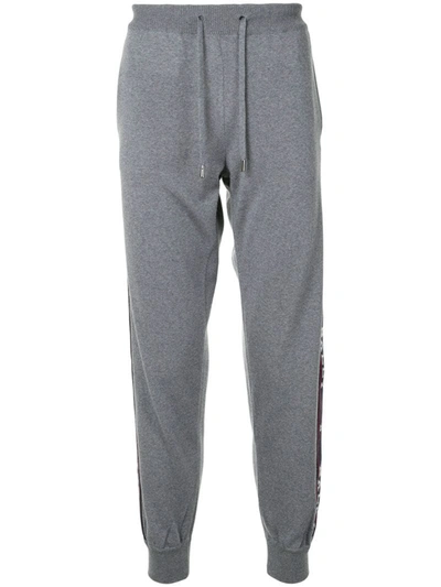 Bally Logo Stripe Merino Wool Sweatpants In Grey