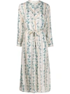 Forte Forte Guadaloupe Floral Jacquard Long Sleeve Maxi Dress In Indaco