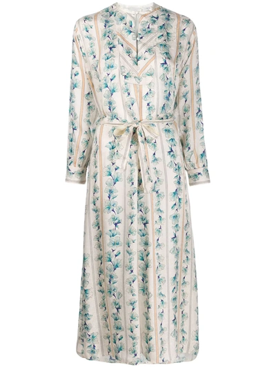 Forte Forte Guadaloupe Floral Jacquard Long Sleeve Maxi Dress In Indaco