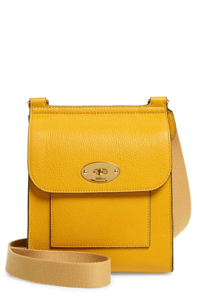 Mulberry Small Antony Leather Crossbody Bag In Deep Amber