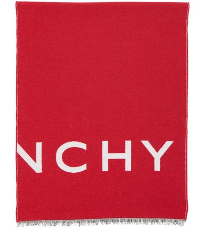 Givenchy Logo Scarf In Red White