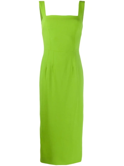 Dolce & Gabbana Cady Sleeveless Fitted Tank Dress In Green
