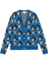 Gucci X Disney Mickey Jacquard Cardigan In Blue