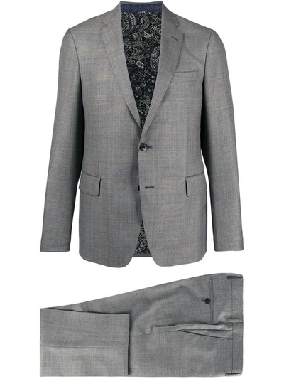 Etro Traditional Slim Suit In Grey