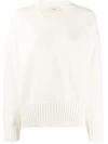Pringle Of Scotland Chunky-rib Dropped-shoulder Sweater In White