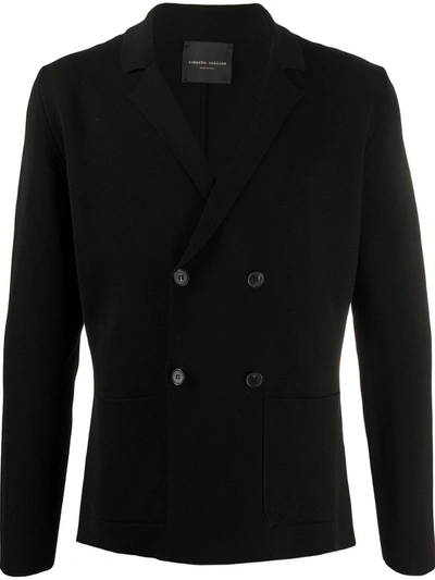 Roberto Collina Single-breasted Cotton Blazer In Black