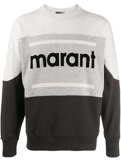 Isabel Marant Logo贴花圆领套头衫 In Grey