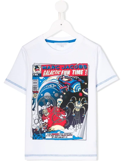 Marc Jacobs Kids' Galactic Comic Print T-shirt In White