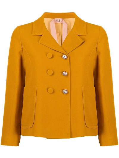 N°21 Crystal Button Jacket In Yellow
