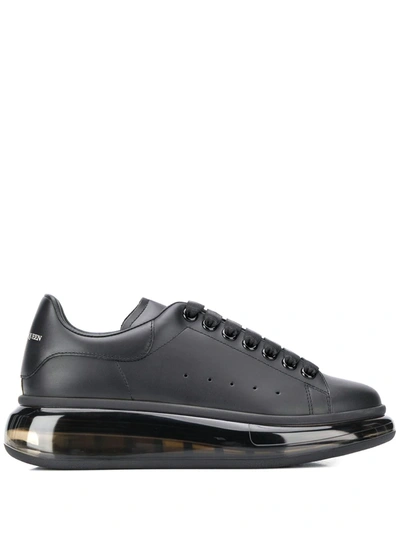 Alexander Mcqueen Woman Black Oversize Sneakers With Transparent Sole