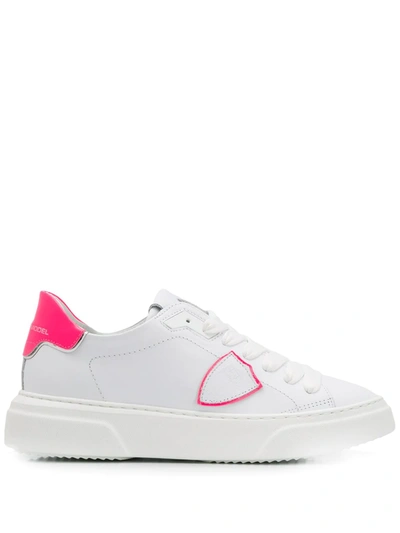 Philippe Model Logo Patch Flat Trainers In White