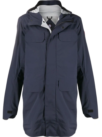 Canada Goose Hooded Raincoat In Blue