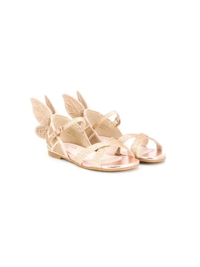 Sophia Webster Mini Kids' Chiara Embroidery Sandals In Gold