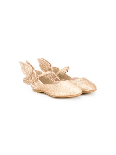 Sophia Webster Mini Kids' Chiara Butterfly Ballerinas In Gold