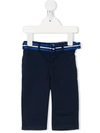 Ralph Lauren Babies' Belted Slim-fit Chinos In Blue