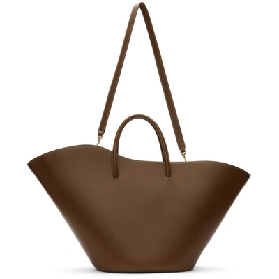 Little Liffner Women's Large Tulip Leather Tote In Khaki