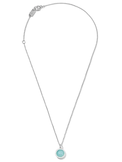 Ippolita Sterling Silver Lollipop Turquoise And Diamond Mini Pendant Necklace In Blue