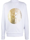 Versace Jeans Couture Metallic Medusa Sweatshirt In White