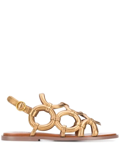 See By Chlo Circle strap Flat Sandals In Bronze ModeSens