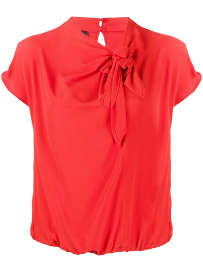 Pinko Knot Detail Blouse In Red