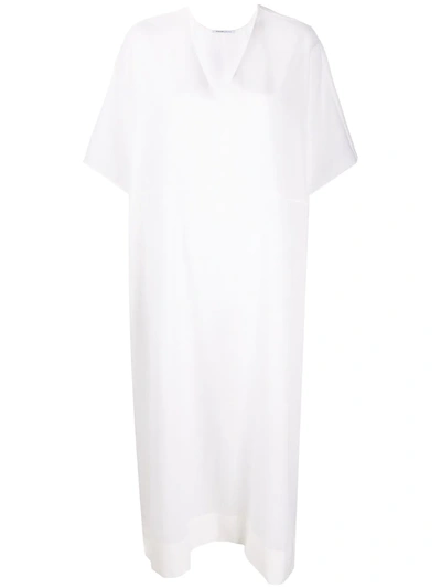 Agnona Layered Midi Dress In White