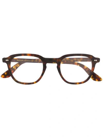 Moscot Billik Round Frame Glasses In Brown