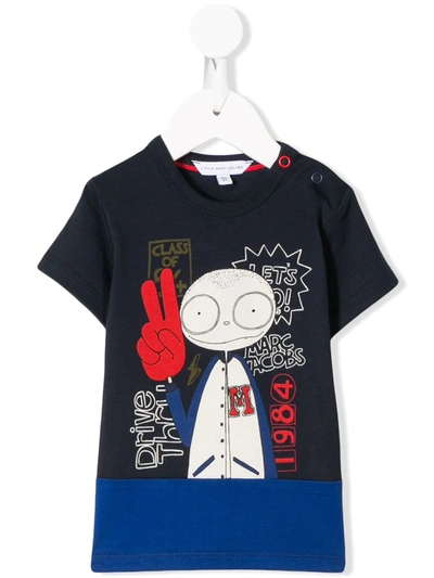 Little Marc Jacobs Babies' 1984 Cartoon Print T-shirt In Blue