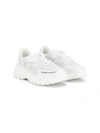 Emporio Armani Teen Perforated Logo Sneakers In White