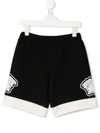 Young Versace Kids' Medusa Patch Track Shorts In Black