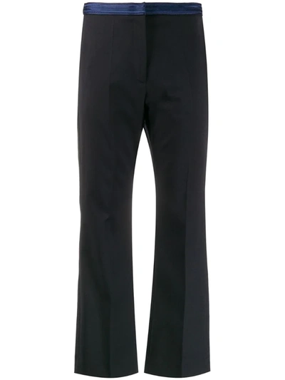 Sandro Hamoy Straight-leg Mid-rise Woven Trousers In Navy Blue