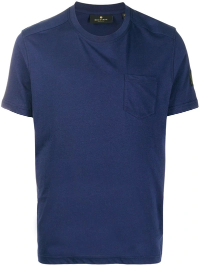 Belstaff Logo-patch Cotton-jersey T-shirt In Blue