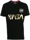Alpha Industries Nasa-print Reflective-text Cotton-jersey T-shirt In Black