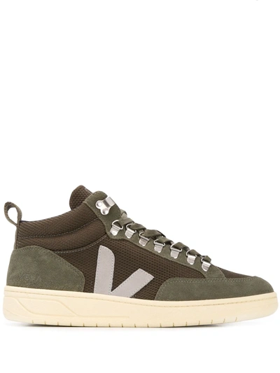 Veja Suede-panel High Top Trainers In Green