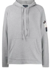 Paul & Shark Logo Embroidered Hoodie In Grey