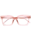 Kuboraum Transparent Square Frame Glasses In Neutrals