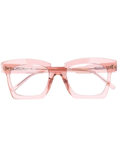 Kuboraum Transparent Square Frame Glasses In Neutrals