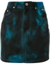 Msgm Tie-dye Mini Skirt In Blue