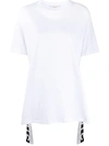 Stella Mccartney Asymmetric Logo Stripe T-shirt In White