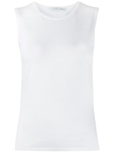 Agnona Fitted Tank Top In White