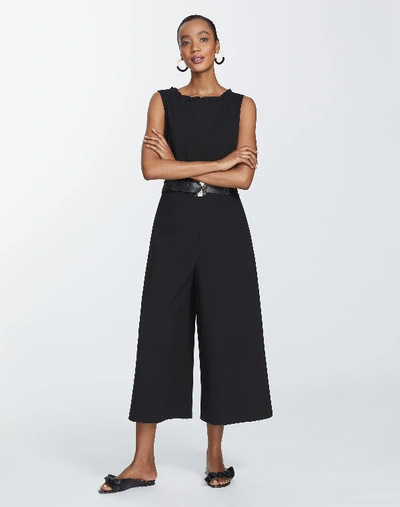 Lafayette 148 Rooney Sleeveless Cropped Jumpsuit In Black