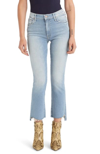 Mother The Insider Crop Step Fray Flared Jeans In Fresh Catch