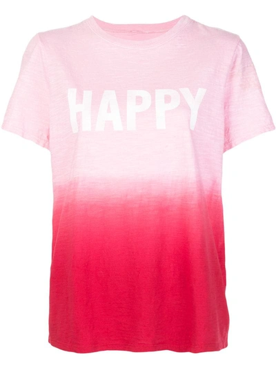 Cinq À Sept Cinq A Sept Cotton Happy Dip-dyed T-shirt In Pink